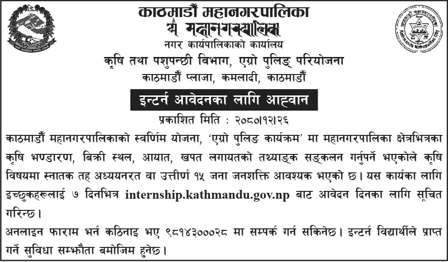15-intern-vacancy-kathmandu-metropolitan-city
