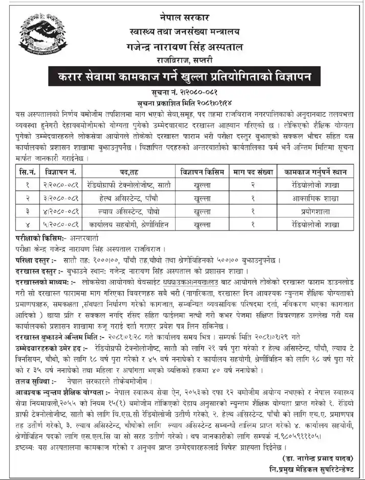 job-opportunities-at-gajendra-narayan-singh-sagarmatha-zonal-hospital-saptari